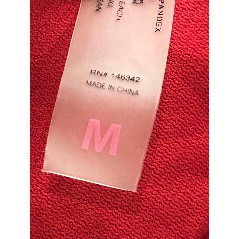 YMI Red Lace-Up One Piece Swimsuit Gold Ring Hardware Halter Neck NWT Medium - Picture 4 of 5